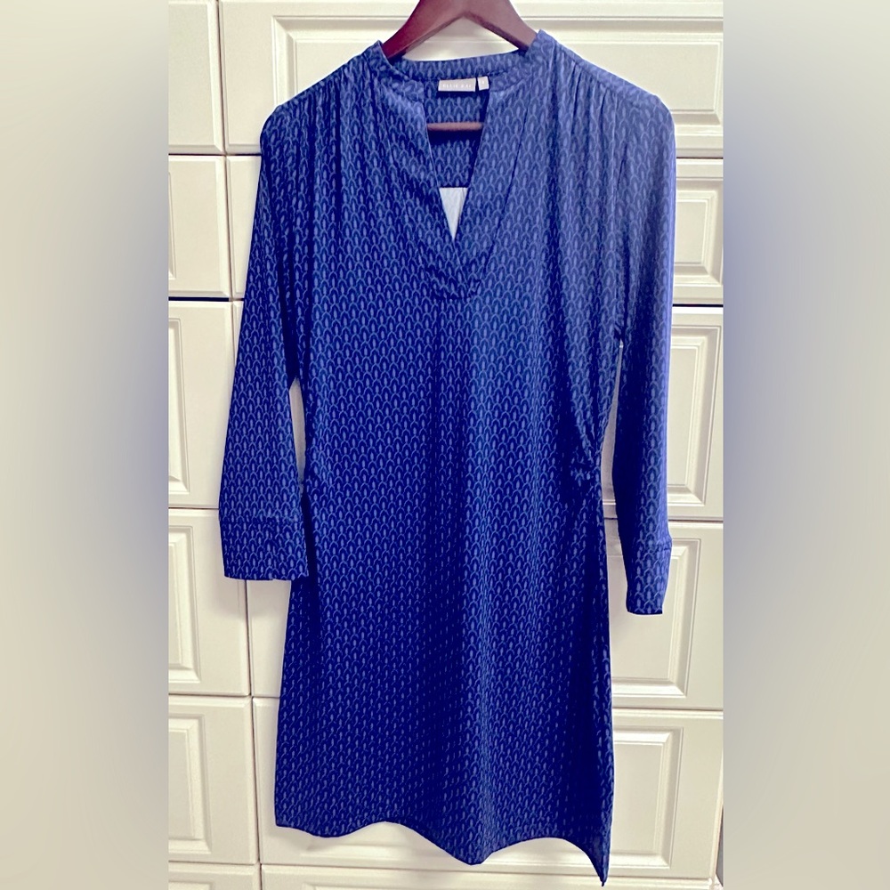 Ellis Kai Navy and Purple Patterned Dress